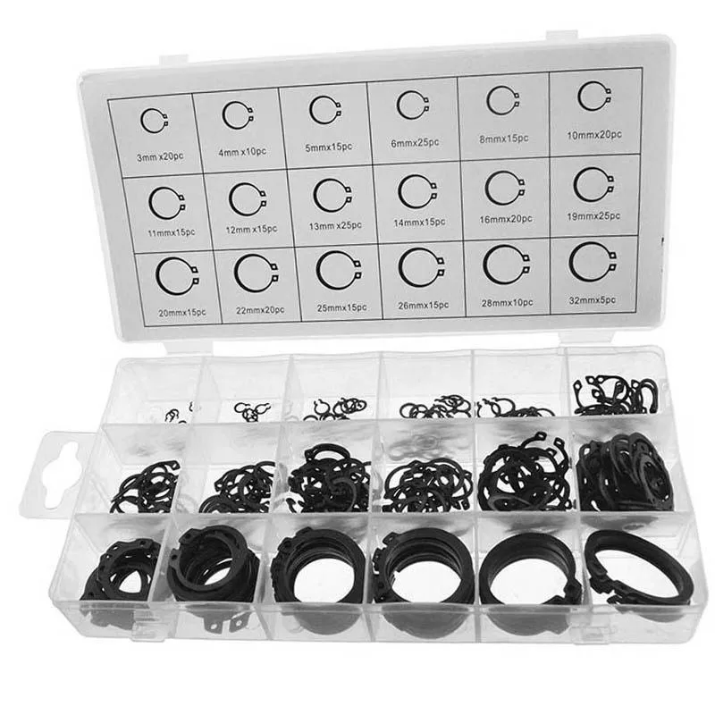 300pcs Fastener Clip Kit Retaining Ring Internal Circlip Snap Storage box