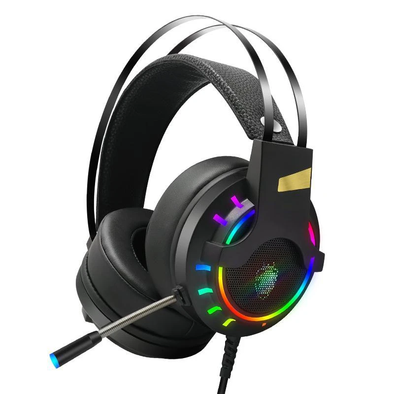 

Gaming Headphones Headsets with Microphone USB 7.1 Stereo Game Earphones Anti-noise Bass RGB Light for PC Computer Gamer