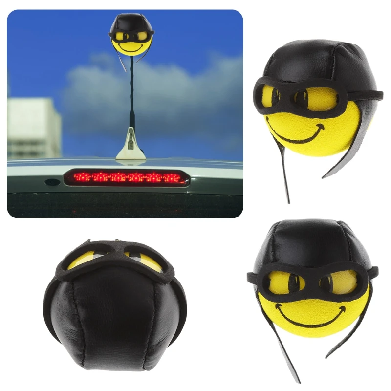 

Car Styling Yellow Funny Cartoon Doll Antenna Balls Plush EVA Foam Aerial