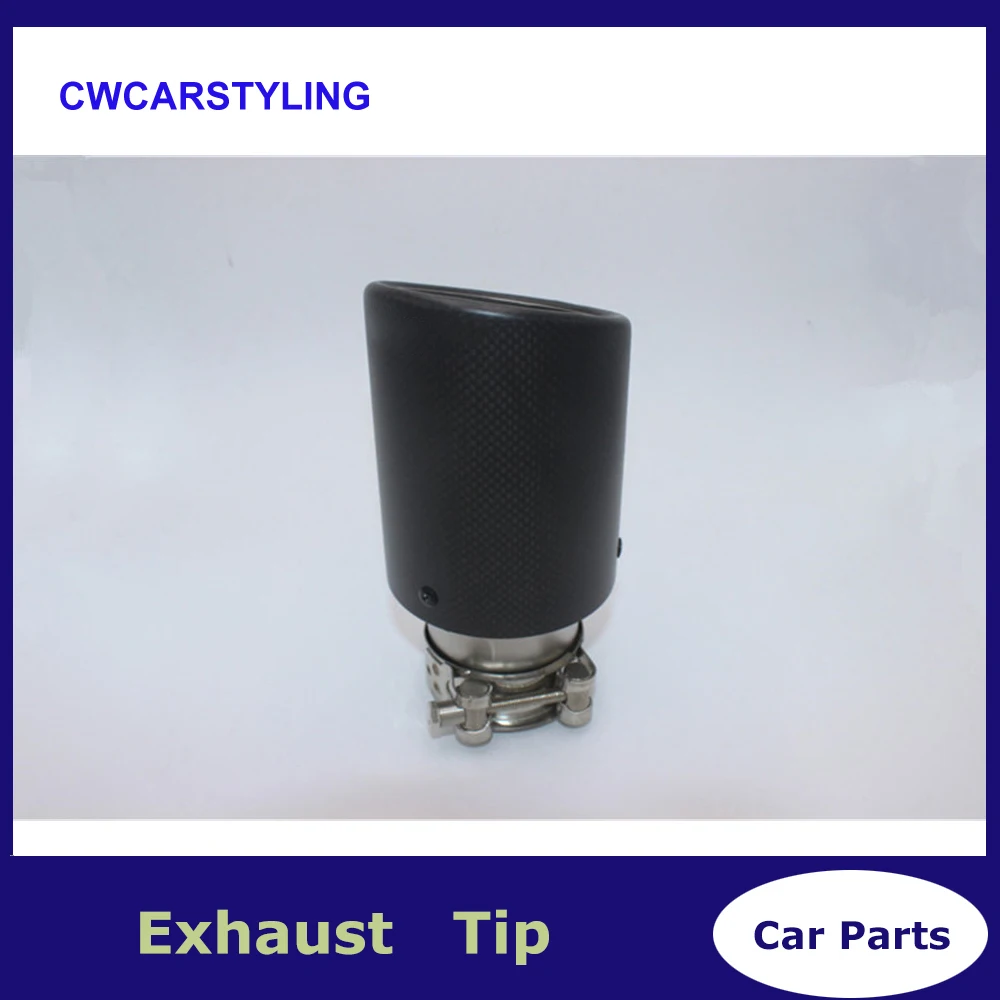 

High Quality 1Pcs Matt Ak Exhaust pipe+Matt 304 Stainless Steel Universal parts Exhaust Tip For Any Cars