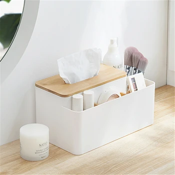 

Desktop Paper Case Tissue Storage Box Bedroom Living Room Remote Control Sundries Wooden Cosmetic Storage Tray Home Decoration