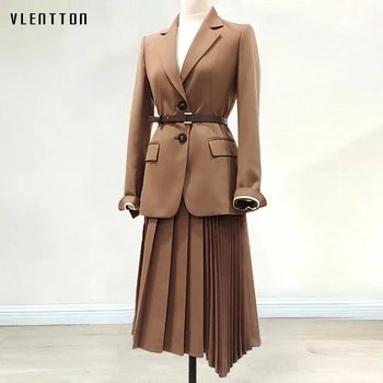 

Spring Autumn Vintage Blazers And Jacket Women Sashes Solid Suit Coats Female Single Breasted Black Office Blazer Outwear Mujer