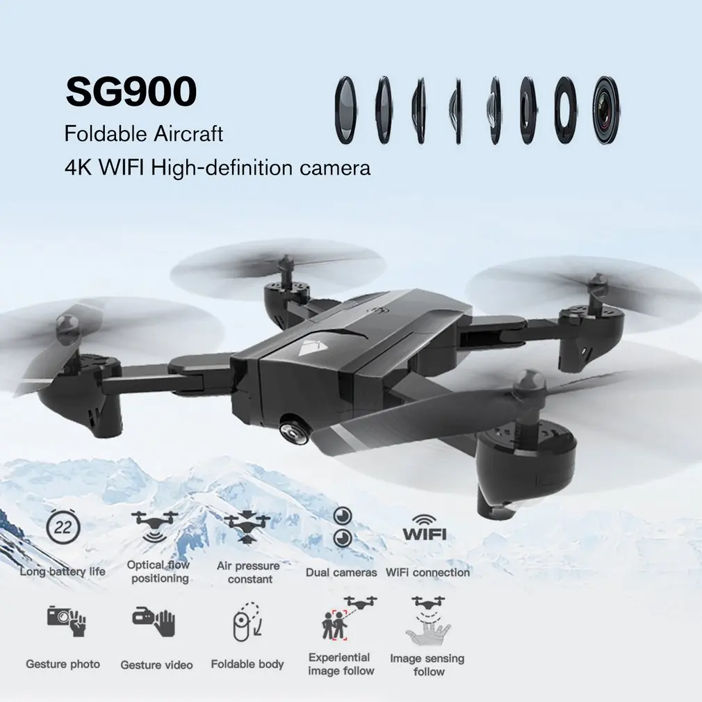 SG900S складной 4K камера Дрон с камерой 1080P HD селфи WiFi FPV широкоугольный оптический поток RC Квадрокоптер вертолет игрушки