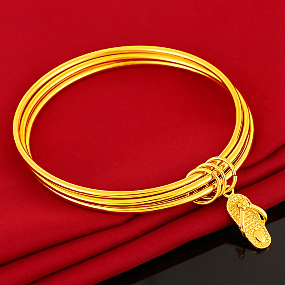 

Unopen Bangle Women Bracelet Smooth Simple Yellow Gold Filled Classic Fashion Party Accessories Jewelry Gift