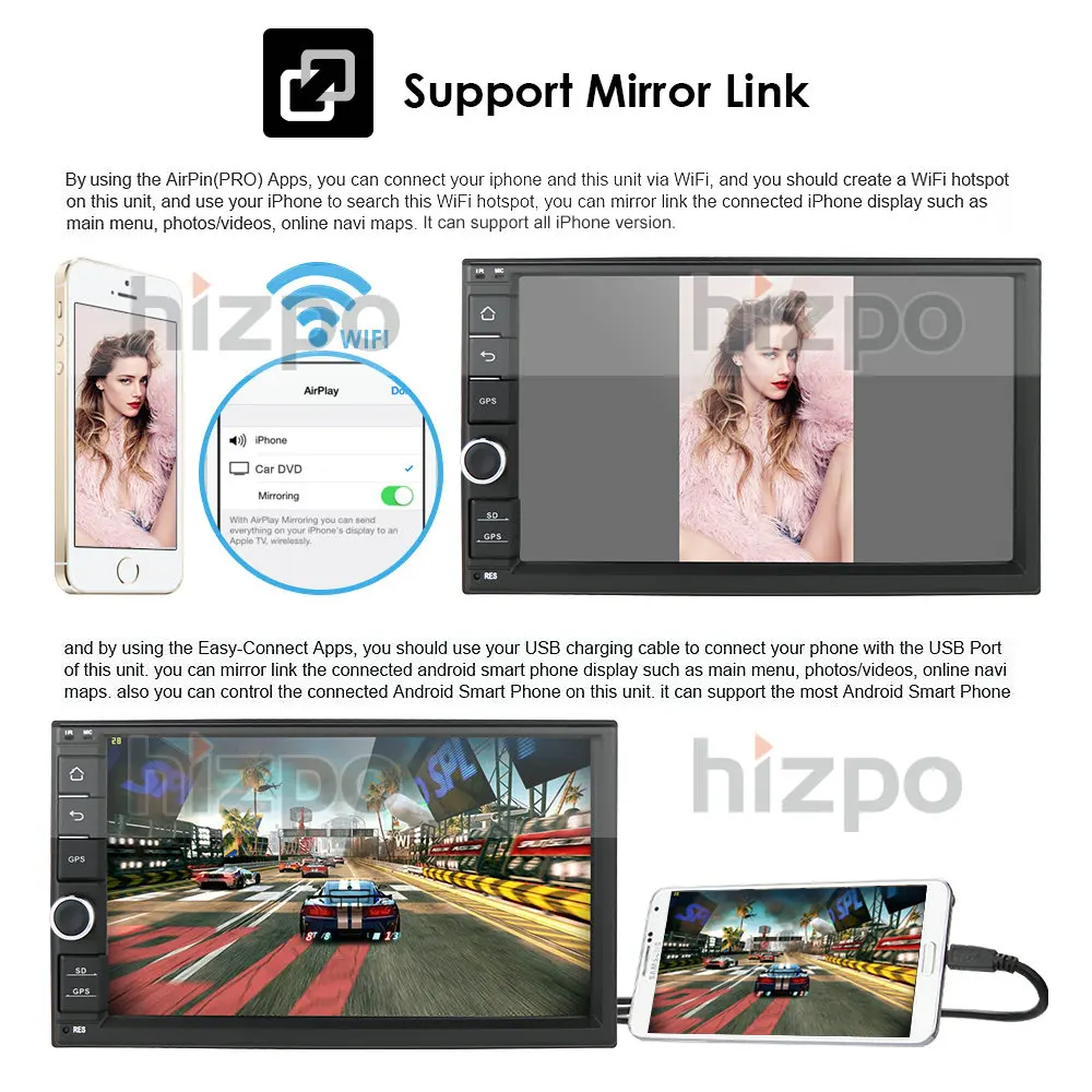  DSP IPS 2 Din 7''Octa core Universal Android 10.0 4GB RAM Car Radio Stereo GPS Navigation WiFi 1024