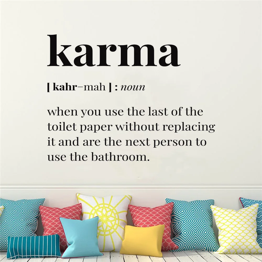 Exquis Karma Anglais Citations Decor A La Maison Decoration Moderne Pour Enfants Chambre Salon Art Mural Decalque Papier Peint Aliexpress