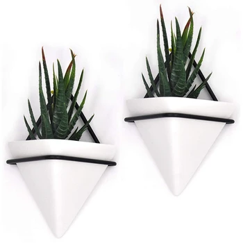 

Home Goods Modern Hanging Planter Pots (2-Pack), Small Decorative Wall Planters for Cactus Decor and Hanging Plants, Wall Hang