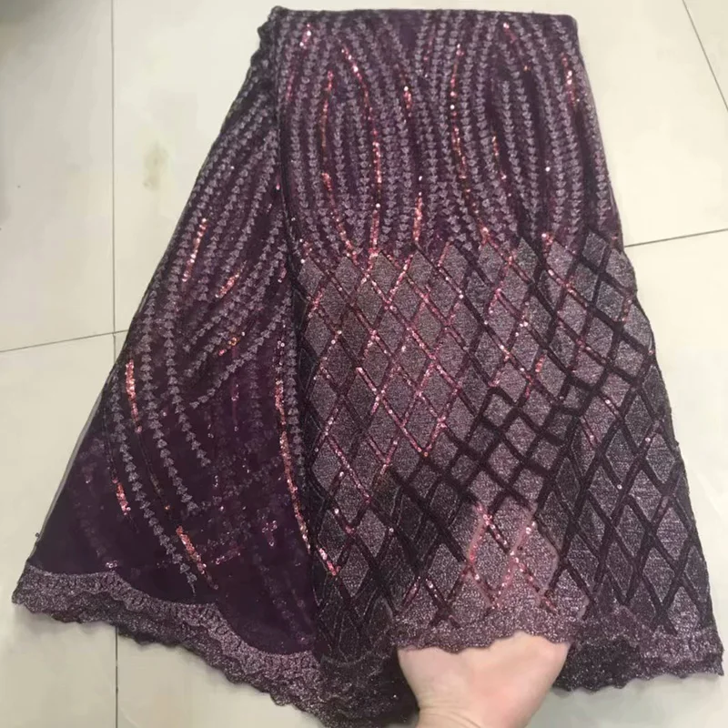 Французский нигерийский sequins sequence африканский тюль сетка вуаль кружевная ткань высокого качества для вечеринки свадебное платье 5 ярдов/партия