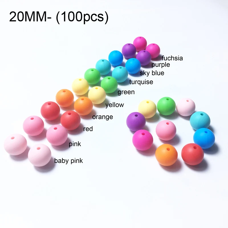 size 15MM Candy E 100 шт силиконовые бусины 15 мм/12 мм/10 мм/20 мм, экологически чистые сенсорные Прорезыватели зубов, ожерелье, пищевая игрушка, игрушки для детей, прорезыватель BPA Safe - Цвет: size 15MM Candy E