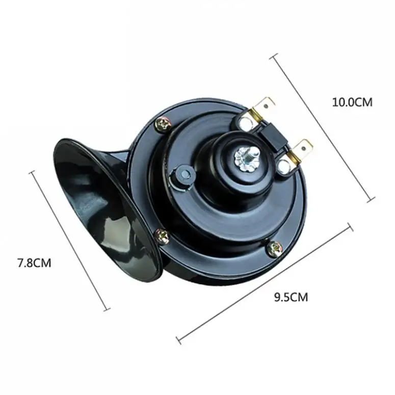 12V 110db общего назначения мотоцикла улитки для электрического велосипеда Водонепроницаемый рог с двумя Рог линии