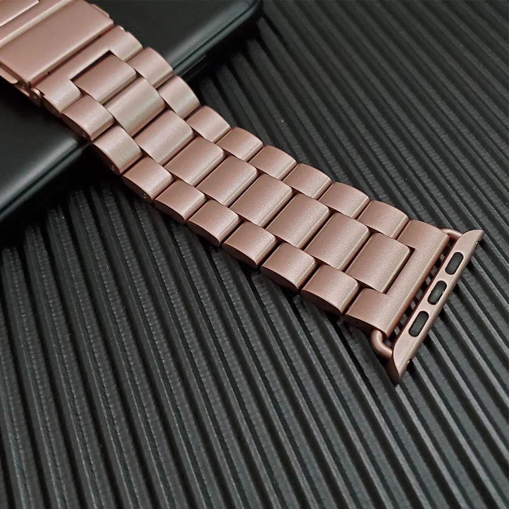 Pink Классический металлический ремешок из нержавеющей стали для Apple Watch 5 44 мм 40 мм 38 мм 42 мм соединяющий ремешок браслета для IWatch Series 1 2 3 4 - Band Color: Pink