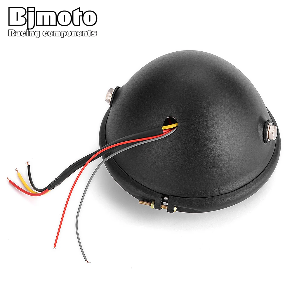 BJMOTO Ретро 6 1/" мотоциклетный головной светильник, янтарный галогенный светодиодный передний светильник для Harley KTM Suzuki Yamaha Honda Кафе Racer