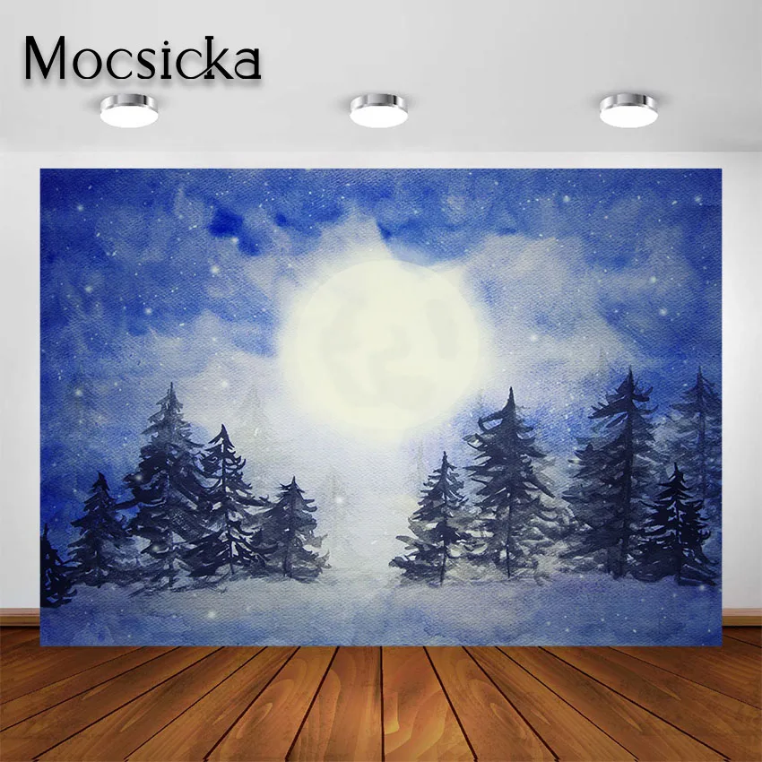 Mocsicka Pine Tree Photography Backdrop Christmas Forest Kids Baby Portrait Photoshoot Background for Photographic Photocall | Электроника