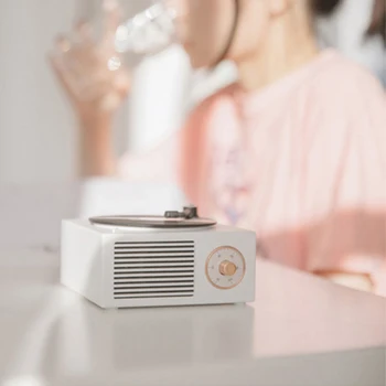 

Nostalgic Home Bluetooth Speaker Music Wireless Mini Loudspeaker Record Player Shape Stereo Portable USB Charging Retro Outdoor