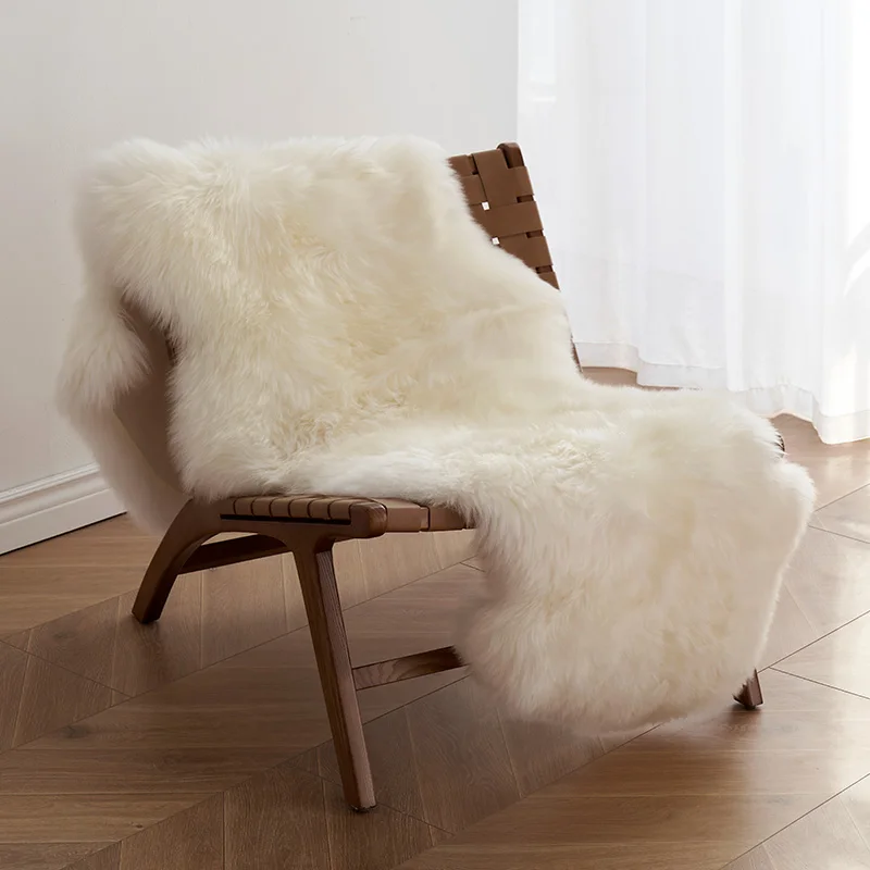 100% Natural Fur Rugs Australian Sheepskin Hairy Carpets Fluffy Long ...