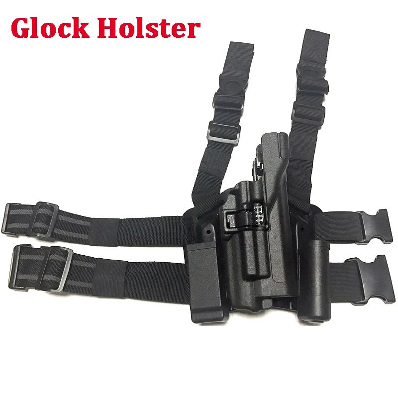 

Tactical Glock Gun Hunting Holster Pouch Light Bearing Airsoft Shooting Airsoft Pistol Leg Holster For Glock 17 19 22 23 31 32
