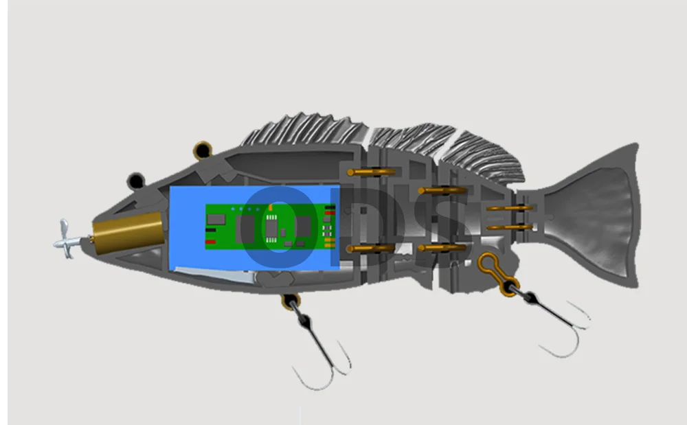 ODS роботизированные плавательные приманки для рыбалки, авто электрическая приманка, воблеры для 4-Segement Swimbait, USB Перезаряжаемый мигающий светодиодный светильник
