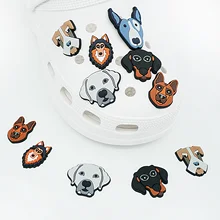 1 Pcs Dog Croc Charms Shoe Charm German Shepherd Labrador Schnauzer Bull Terrier Shoe Decorations Accessories for Croc Jibz Shoe