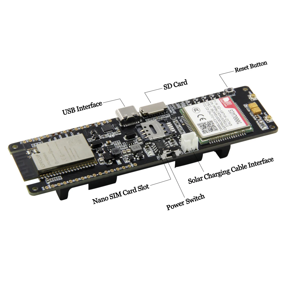 LILYGO®TTGO T-SIM7000G модуль ESP32-WROVER-B чип Wi-Fi Bluetooth 18560 батарея держатель солнечной зарядки макетная плата