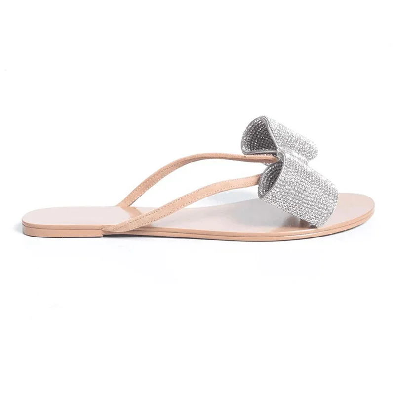 praia slides estilo simples cristal flip flops