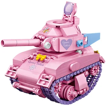 

455 Pcs Mini Pink Tank Building & Construction Blocks Creative Assembling Educational Bricks Model Toys for Kids Children Gift