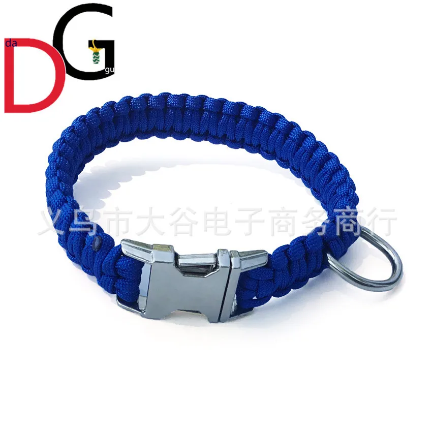

New Style Dog Neck Ring Outdoor Umbrella Rope Weaving Pet Traction Neck Ring Size Customizable Anti-loss Proof Punch Neck Ring