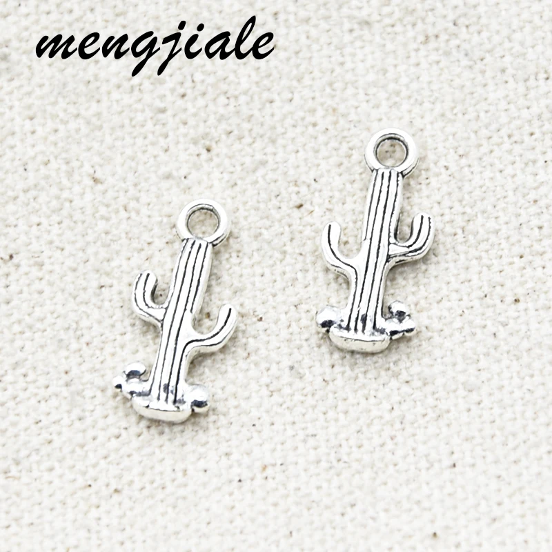 Подвески в виде кактуса с тибетским посеребренным покрытием 25 шт. подвески из