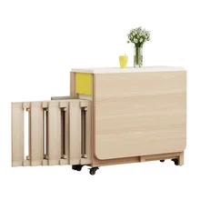 Folding Dining Table Modern Simplicity Multifunctional Movable Storage Kitchen Table Home Furniture Living Room Extendable Table