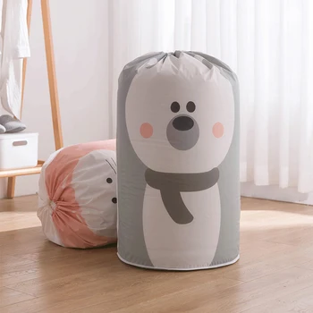 

Home Large Storage Bag Clothes Blanket Quilt Closet Sweater Organizer Box Portable Pouches Printed Toy Quilt Bin Quilt Sack