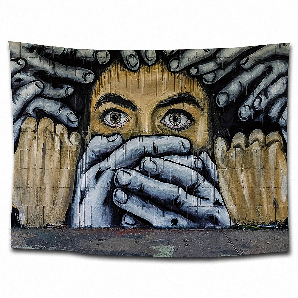 Big Hip Hop Rock Reggae Graffiti Retro Polyester Tapestry Wall Stickers Flags Banners Hanging Paintings Decor R | Дом и сад