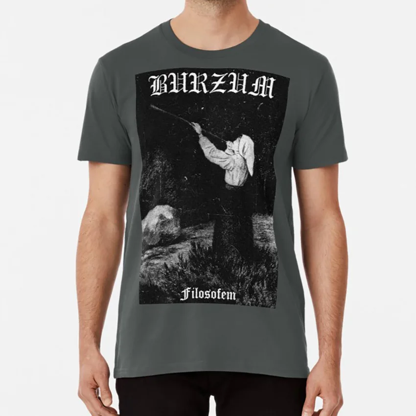Темно-серый Burzum-Filosofem#1 футболка burzum Черный Металлический mayhem bathory Темный трон varg vikernes dead fenriz venom - Цвет: Темно-серый