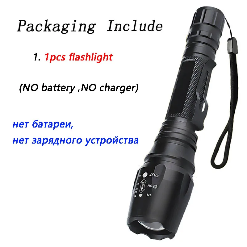 LED Torch Tactical Flashlight Ultra Bright18650 Powerful USB Rechargeable 5-MODE 