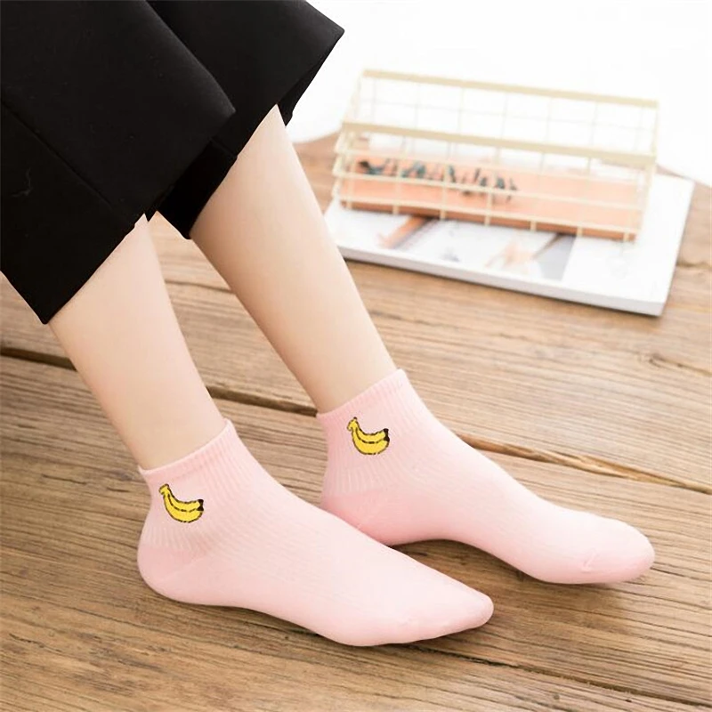 1 пара женские носки башмачки с рисунком фруктов новые весенне летние милые