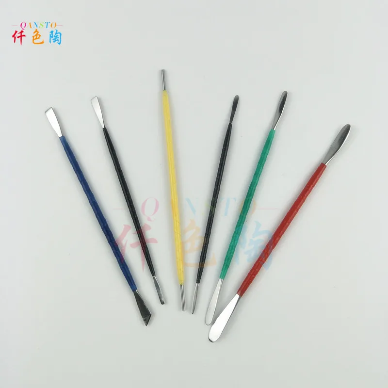 

Qian se Tao Fimo Clay Tool Stainless Steel Combination Scraper Six Pieces Set Clay Sculpture Details