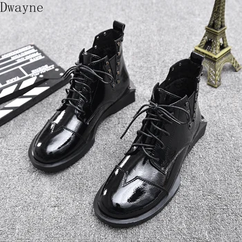 

2019 autumn and winter new women's shoes fashion flat primer short tube short boots retro low with Martin boots England