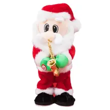 Jouet de noël en peluche pour père noël, Saxophone, chant, danse, vibration des hanches, fonctionnement à piles