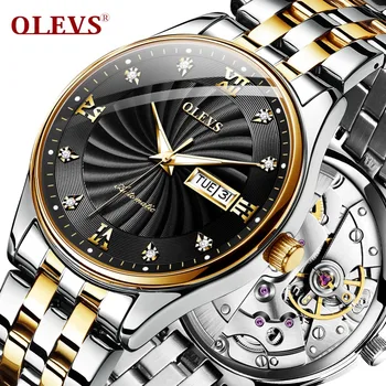 

OLEVS Men Watch 2020 Hot Wrist Brand Luxury Famous Male Clock Automatic Mechanical Watch Real diamonds Watch Relogio Masculino