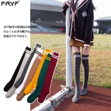 

Black striped socks women funny Christmas gifts sexy thighs high tube cotton long stockings cute over-knee socks girls