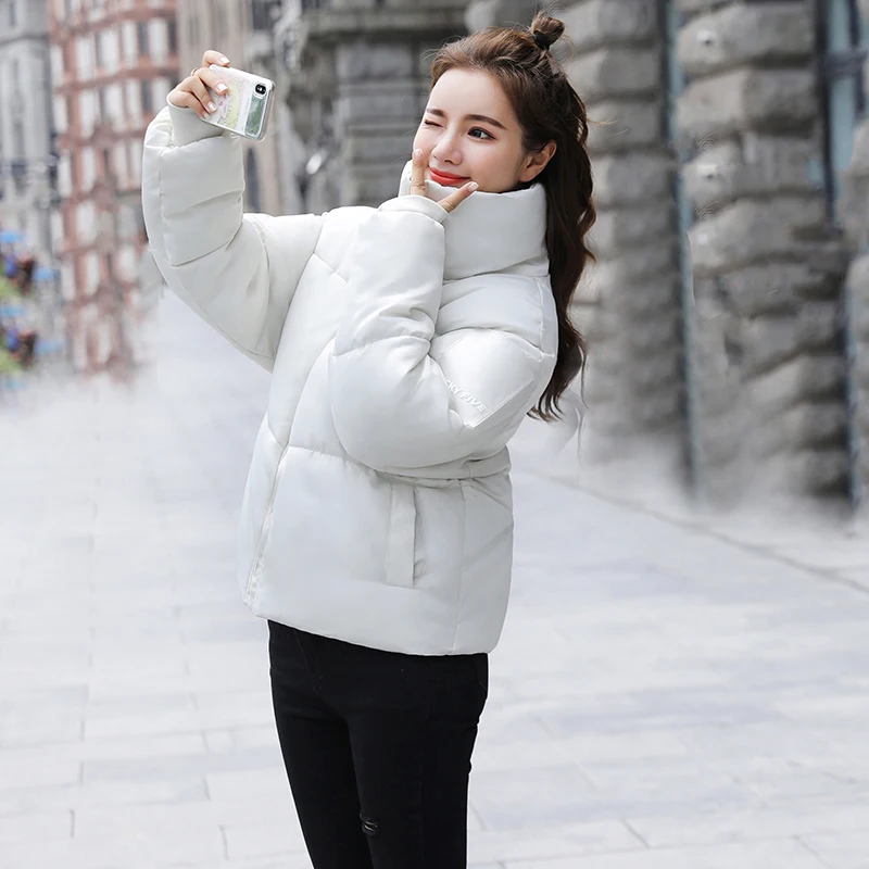 

2019 Real New Full Zipper Solid Fashion Cotton Cotton-padded Jacket More Big Yards Hooded Warm Winter Jacket Women