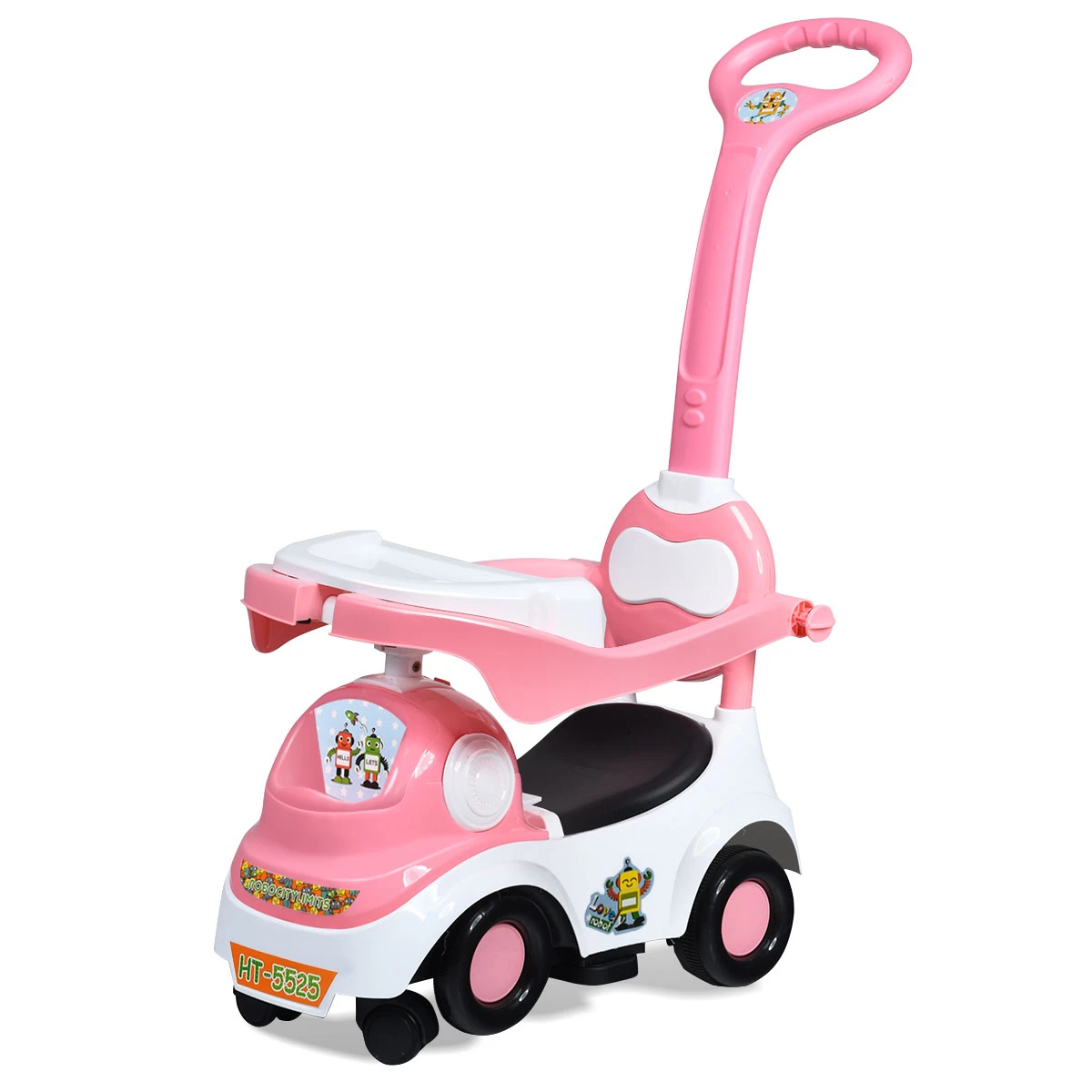 3 en 1 cochecito de paseo para niños, carrito de paseo para niños, juego para caminar con plato de comedor rosa|Cochecito de cuatro ruedas| - AliExpress