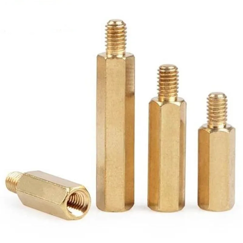 M2 Single head hexagonal Copper Column Screws Combination Brass Bolts Male Female Hex Nut Spacing Screw Threaded Pillars Truss |