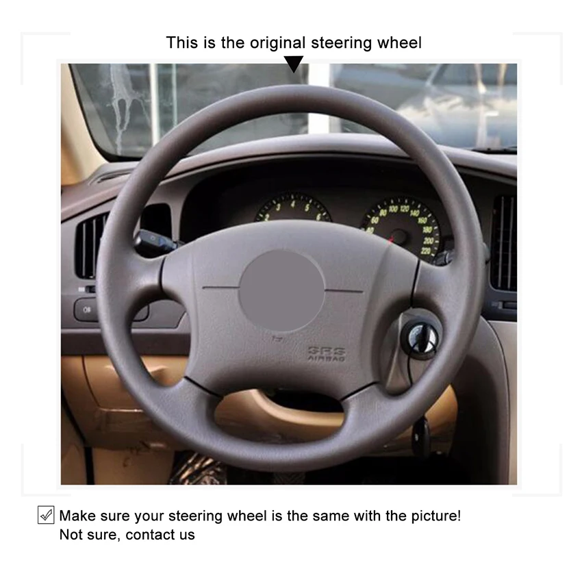 Ручная работа черный бежевый кожаный Противоскользящий чехол рулевого колеса