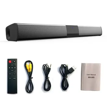 

20W Soundbar Home Theater Surrounding 3D Sound Wireless Speaker Black with RCA/ AUX/ USB Cable High Sound Performance