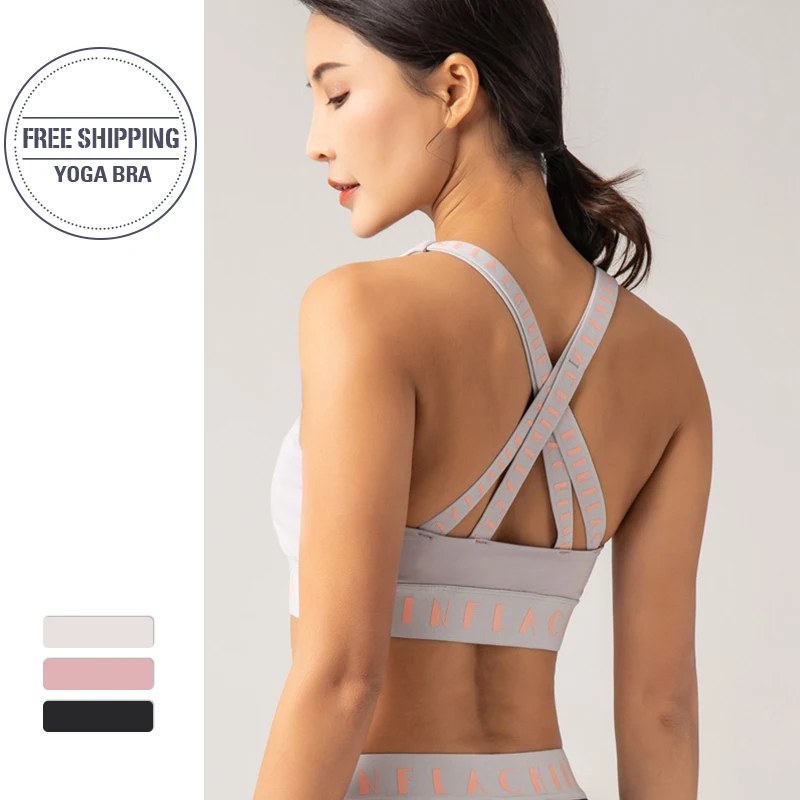 

Sports Bra Top Women Padded Yoga Bras Fitness Gym Bra Crop Tops Sport Bh Active Wear High Support New Arrive 2020