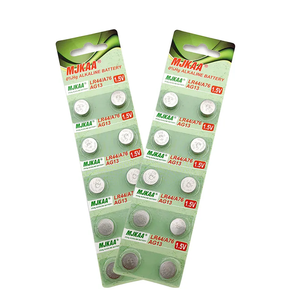 

MJKAA Button Cell Coin AG13 LR44 LR1154 SR44 A76 357A 303 357 Alkaline Cells Battery 20pcs