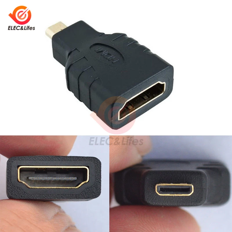 2 шт. HDMI адаптер Micro HDMI Женский штепсельный преобразователь, адаптер Разъем для HD камеры lcd tv