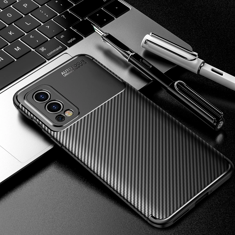 Carbon Fiber Pattern Luxury Shockproof TPU Bumper Case Fundas For One