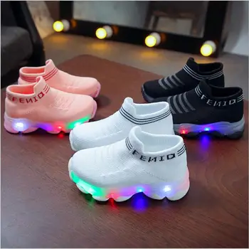 

New Autumn Kids Led Shoes Fashion Glowing Sneakers For Girls Boys Cartoon Children Shoes Led Luminous Shoes Sneakers