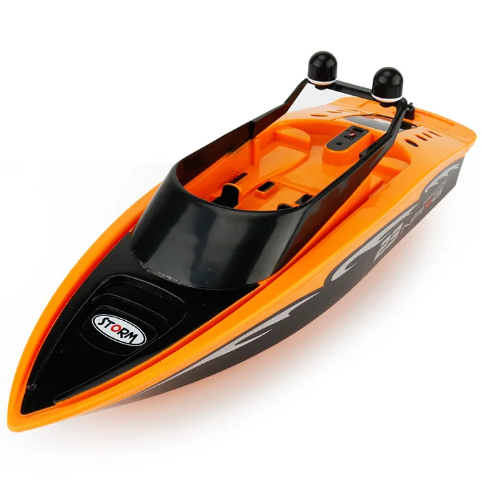 3323 4-канальный пульт дистанционного Управление гребная RC лодка Мини 2,4G двойные хвостовые пропеллеры высокого Скорость лодки для дома и на открытом воздухе Забавные игрушки воды лодка - Цвет: Dark Orange