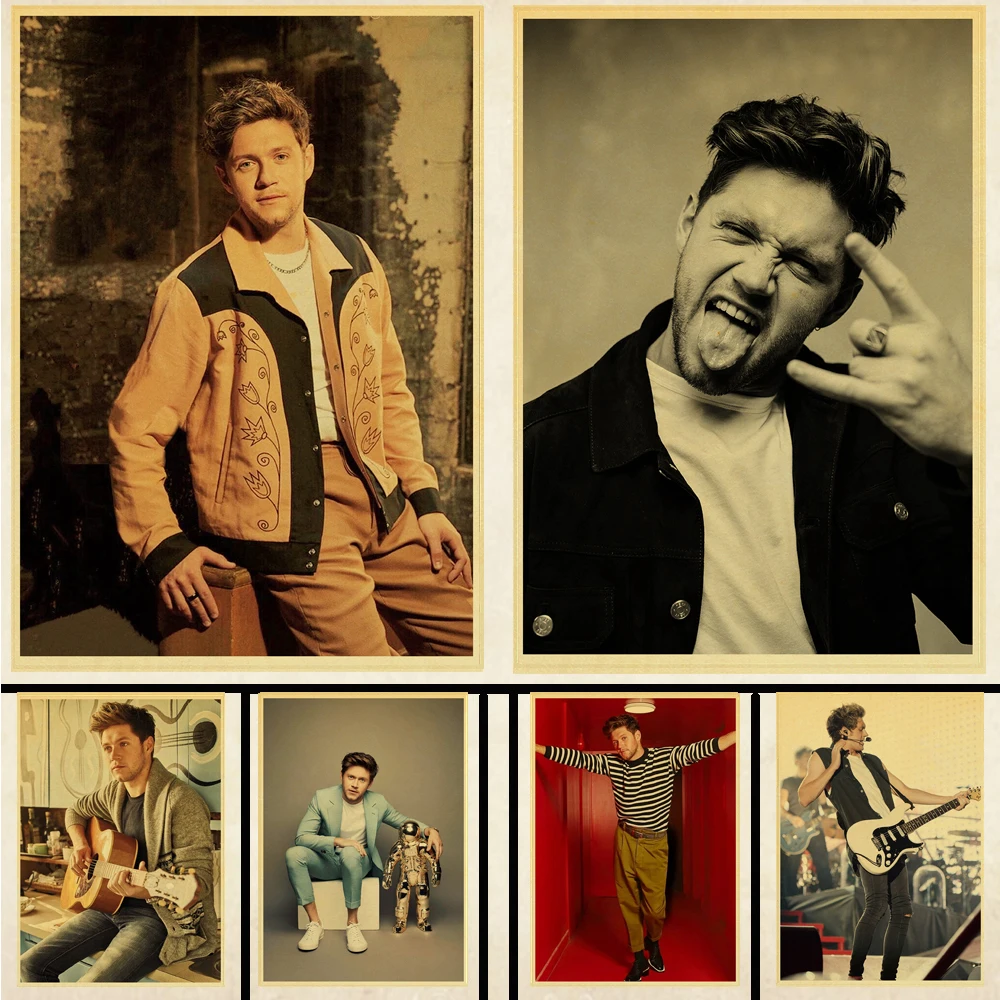Star singer Niall Horan retro poster kraft paper material decorative painting decoration living room bedroom bar cafe .